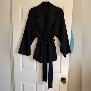 Amina Blu Black Belted Blazer size S Womens